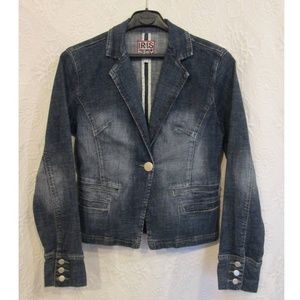 Iris Premium Stretch Denim Blazer Jacket Large